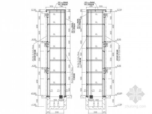 [施工图]卫生服务中心电梯钢框架结构施工图